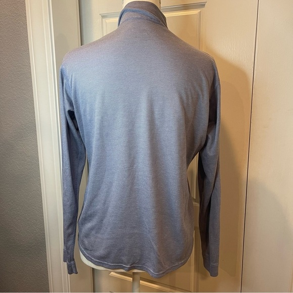 Patagonia Capilene 1/4 Zip Pullover Size Medium Blue and White Striped - Picture 5 of 11